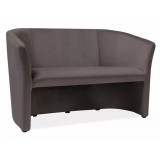 Sofa 2-osobowa welurowa TM-2 Velvet 126cm szara Signal