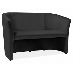 Sofa 2-osobowa welurowa TM-2 Velvet 126cm czarna Signal