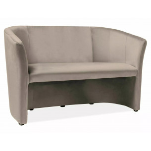 Sofa 2-osobowa welurowa TM-2 Velvet 126cm ciemny beż Signal