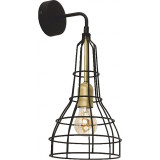 Industrialny Kinkiet z drutu Long 18 Czarny TK Lighting do sypialni i salonu.