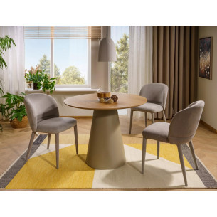 Stół okrągły na jednej nodze Angel 100cm dąb / kaszmir Signal 2