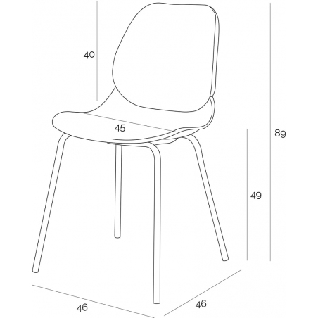 Stylowe Krzesło z tworzywa Layer IV Czarne Simplet do jadalni, kuchni i salonu.