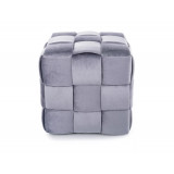 Pufa welurowa kostka Casel Velvet 42x42cm szara Signal
