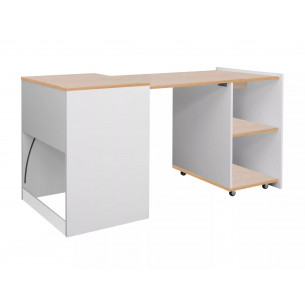 Biurko rozkładane Duo 46-140x60cm dąb / biały Signal