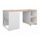 Biurko rozkładane Duo 46-140x60cm dąb / biały Signal