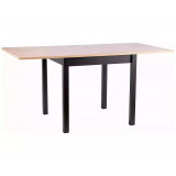 Stół kwadratowy rozkładany Flip 60x80cm dąb aristan / czarny Signal