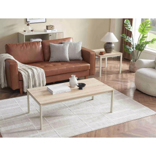 Stolik kawowy prostokątny Frost 120x60cm off white / dąb alpejski Signal
