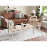 Stolik kawowy prostokątny Frost 120x60cm off white / dąb alpejski Signal