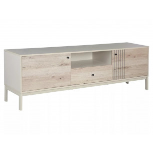 Szafka rtv na nóżkach Frost 180x40cm off white / dąb alpejski Signal 2