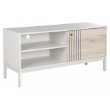 Szafka rtv na nóżkach Frost 120x40cm off white / dąb alpejski Signal