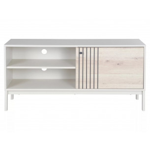 Szafka rtv na nóżkach Frost 120x40cm off white / dąb alpejski Signal 2