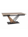 Stół nowoczesny rozkładany Genesis Legno 160-220x90cm dąb efekt drewna / czarny mat Signal