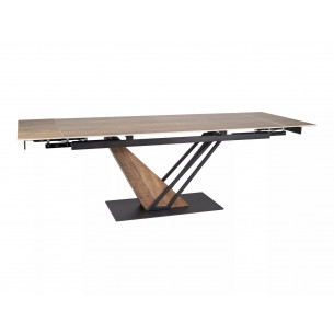 Stół nowoczesny rozkładany Genesis Legno 180-240x90cm dąb efekt drewna / czarny mat Signal