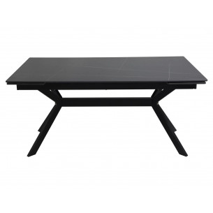 Stół rozkładany Imperia 160-220x90cm czarny efekt marmuru / czarny mat Signal