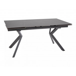 Stół rozkładany ceramiczny Norton 160-240x90cm czarny efekt marmuru / czarny mat Signal
