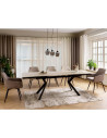 Stół rozkładany ceramiczny Norton 160-240x90cm travertine beżowy / czarny mat Signal