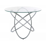 Stół szklany okrągły Orbit 100cm przeźroczysty / chrom Signal