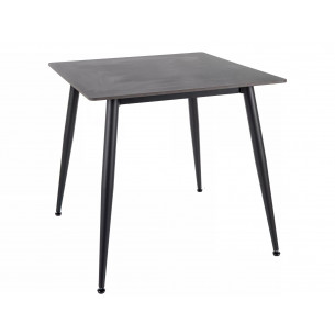 Stół ceramiczny kwadratowy Rion 80x80cm czarny efekt marmuru / czarny Signal