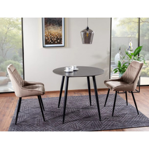 Stół ceramiczny okrągły Rion 90cm czarny efekt marmuru / czarny Signal