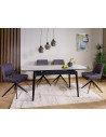 Stół ceramiczny rozkładany Sento 120-180x80cm biały efekt marmuru / czarny Signal
