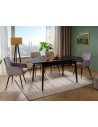 Stół ceramiczny rozkładany Sento 120-180x80cm czarny efekt marmuru / czarny Signal