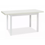 Stół prostokątny rozkładany Adam 90-125x90cm biały mat Signal