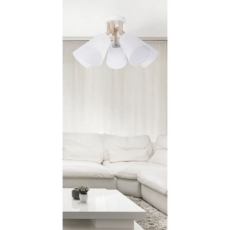 Vaio V white semi flush ceiling light with 5 shades TK Lighting