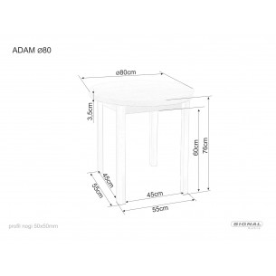 Stół okrągły Adam 80cm kaszmir / dąb cremona torro Signal 2