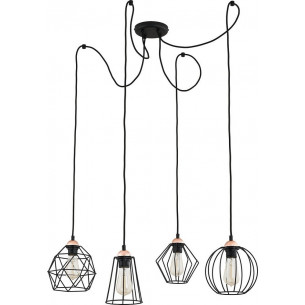 Galaxy IV black wire pendant lamp TK Lighting