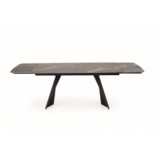 Stół rozkładany nowoczesny Armani 165-241x90cm czarny marmur / czarny Halmar