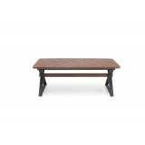 Stół rozkładany w jodełkę Baron 200-350x100cm orzech / czarny Halmar