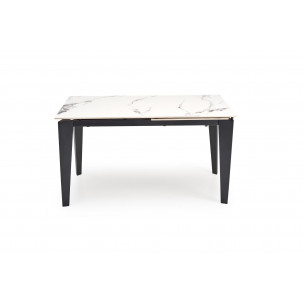 Stół rozkładany nowoczesny Felix 141-201x81cm biały marmur / czarny Halmar