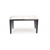 Stół rozkładany nowoczesny Felix 141-201x81cm biały marmur / czarny Halmar
