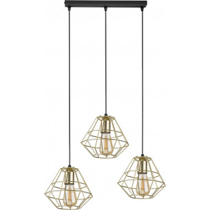 Stylowa Lampa sufitowa druciana Złota Diamond Gold III TK Lighting nad wyspę do kuchni.