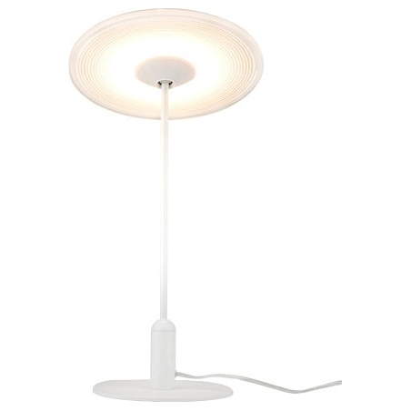 Designerska Lampa stołowa Vinyl LED Biała Altavola do sypialni.