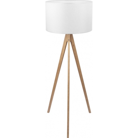 Treviso white wooden tripod floor lamp with shade TK Lighting