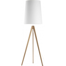 Skandynawska Lampa podłogowa z dużym abażurem trójnóg Walz Biała TK Lighting do salonu i sypialni.