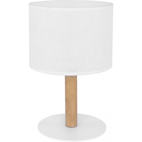 Skandynawska Lampa stołowa z abażurem Deva Biała TK Lighting do salonu i sypialni.