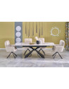Stół rozkładany ceramiczny Luciano 180-230x90cm biały marmur / czarny Halmar