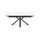 Stół rozkładany nowoczesny Platan 140-180x85cm biały marmur / czarny Halmar