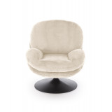 Fotel tapicerowany obrotowy Shell kremowy Halmar