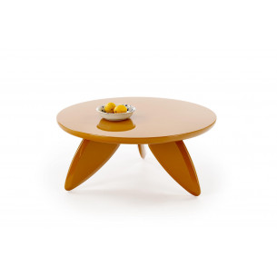 Stolik okrągły modern Soraya 80cm musztardowy Halmar