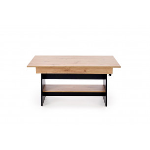 Ława rozkładana Erika 120-160cm dąb artisan / czarny Halmar