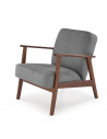 Fotel tapicerowany prl / vintage Milano orzech / popielaty Castel 93 Halmar