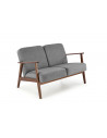 Sofa 2 osobowa prl / vintage Milano 120cm orzech / popielaty Castel 93 Halmar