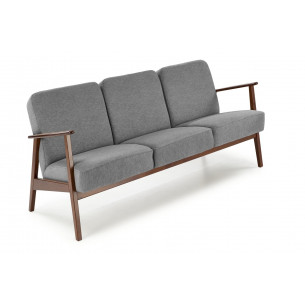 Sofa 3 osobowa prl / vintage Milano 175cm orzech / popielaty Castel 93 Halmar