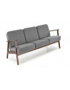Sofa 3 osobowa prl / vintage Milano 175cm orzech / popielaty Castel 93 Halmar