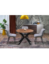 Stół okrągły rozkładany loft Peroni 100cm orzech / czarny Halmar