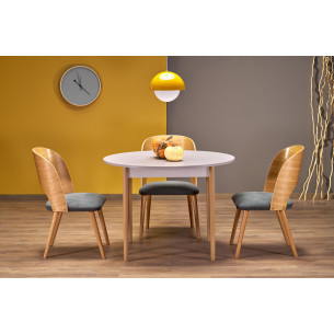 Stół okrągły rozkładany 102-142cm Pivot kaszmir / naturalny Halmar