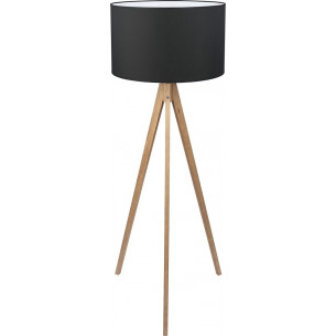 Treviso black wooden tripod floor lamp with shade TK Lighting